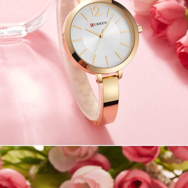 CURREN 9012 Women's Rose Gold Slim Bangle Watch