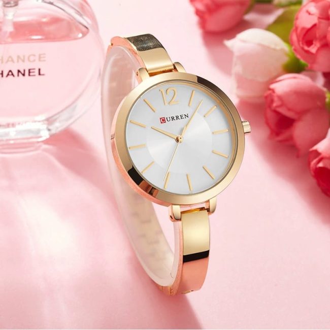 CURREN 9012 Women's Rose Gold Slim Bangle Watch