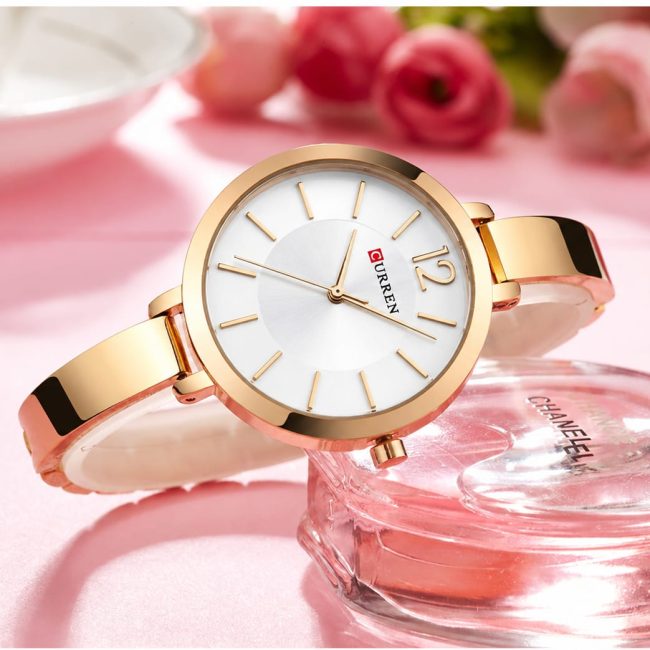 CURREN 9012 Women's Rose Gold Slim Bangle Watch