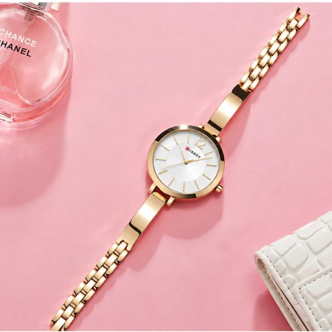CURREN 9012 Women's Rose Gold Slim Bangle Watch