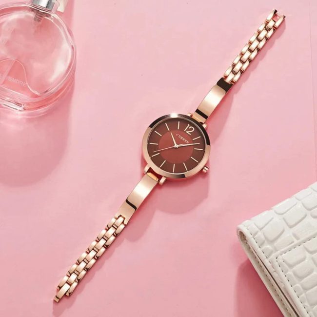 CURREN 9012 Women's Rose Gold Slim Bangle Watch