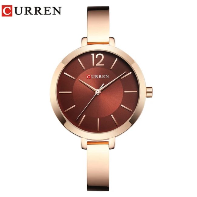 CURREN 9012 Women's Rose Gold Slim Bangle Watch