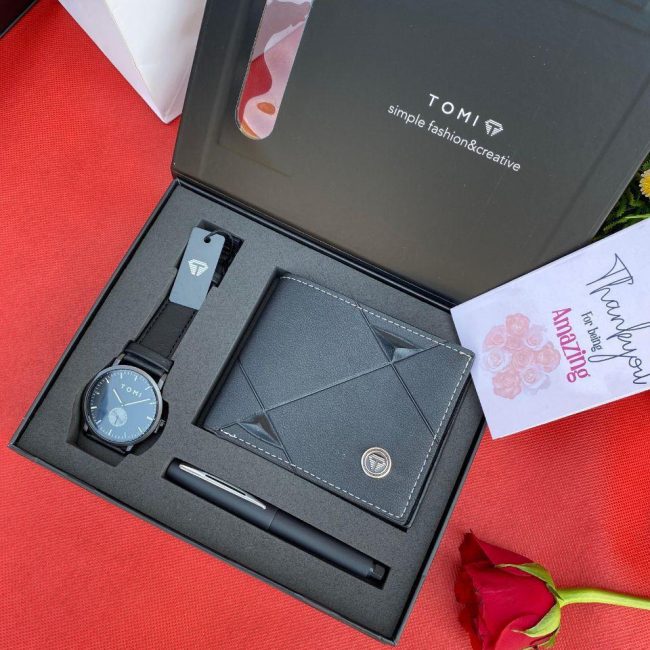 TOMI Men's 3-in-1 Gift Set – Watch, Wallet & Pen