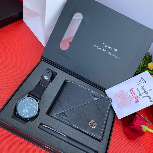 TOMI Men's 3-in-1 Gift Set – Watch, Wallet & Pen