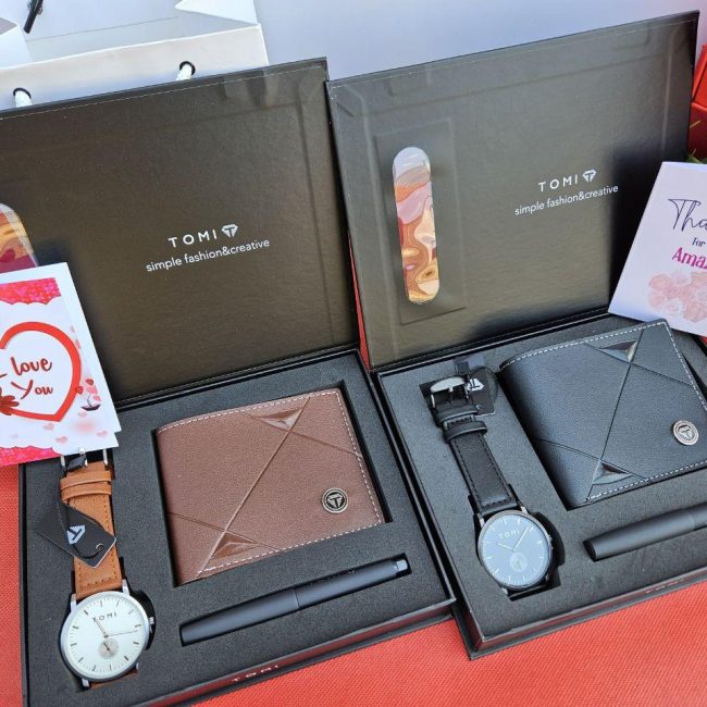 TOMI Men's 3-in-1 Gift Set – Watch, Wallet & Pen