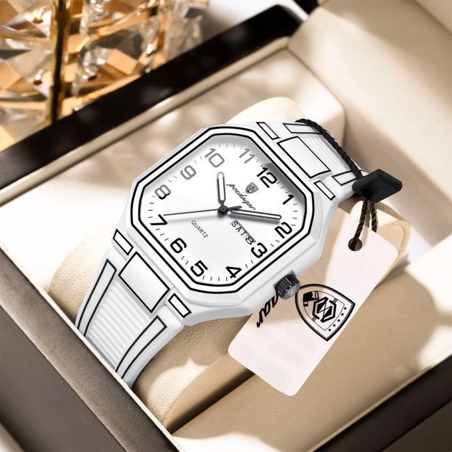POEDAGAR 608 Classic Quartz Watch – Minimalist Silicon Strap