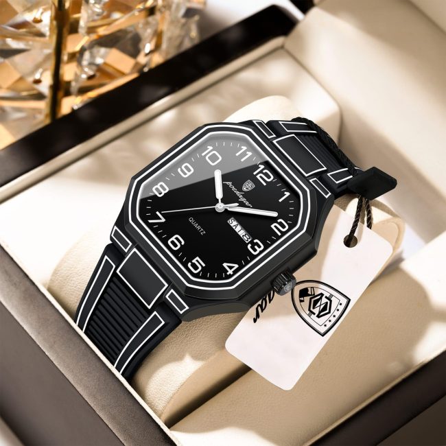 POEDAGAR 608 Classic Quartz Watch – Minimalist Silicon Strap