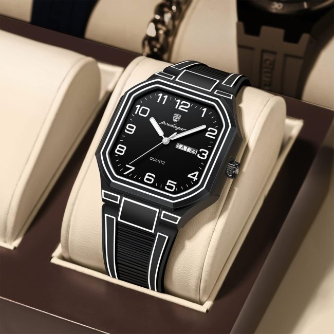POEDAGAR 608 Classic Quartz Watch – Minimalist Silicon Strap