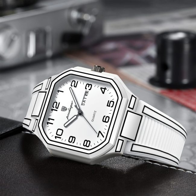 POEDAGAR 608 Classic Quartz Watch – Minimalist Silicon Strap