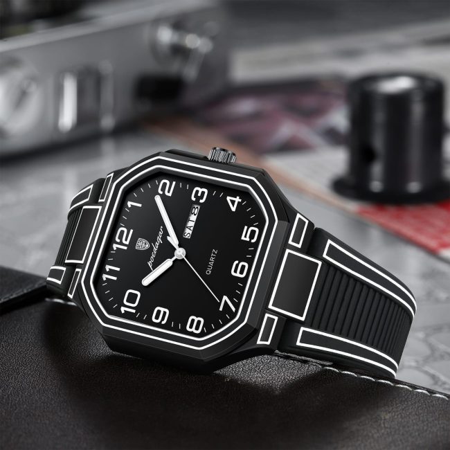 POEDAGAR 608 Classic Quartz Watch – Minimalist Silicon Strap