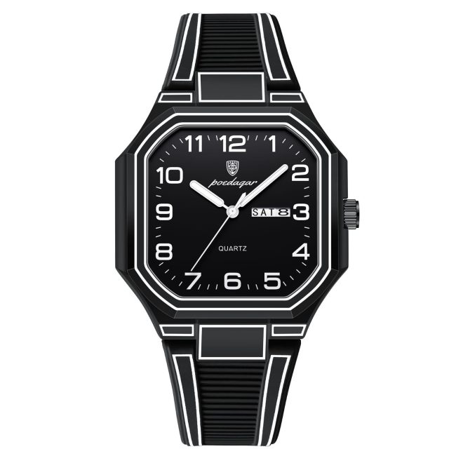 POEDAGAR 608 Classic Quartz Watch – Minimalist Silicon Strap