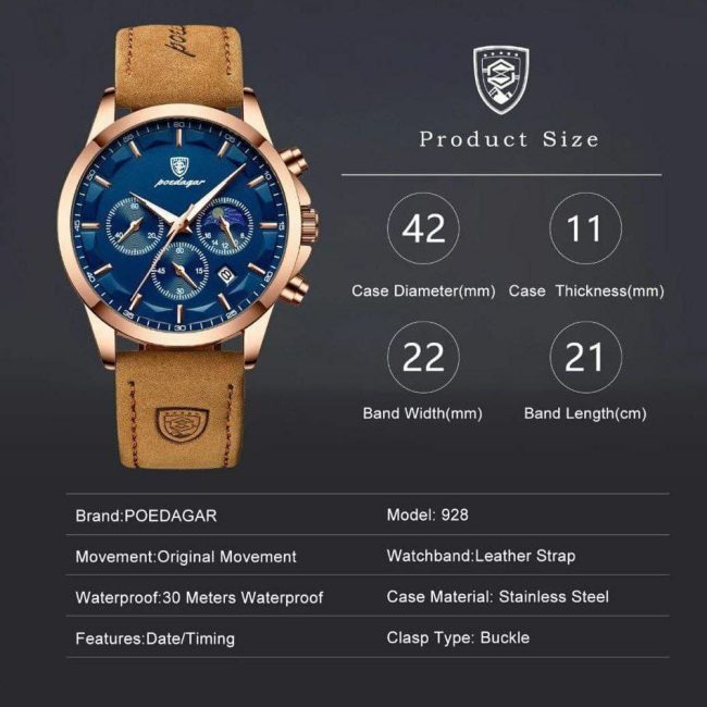 POEDAGAR 928 Men's Chronograph Watch