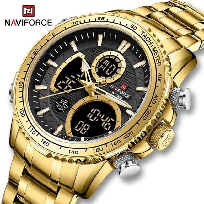 NAVIFORCE 9182 Men's Luxury Dual Time Sport Watch