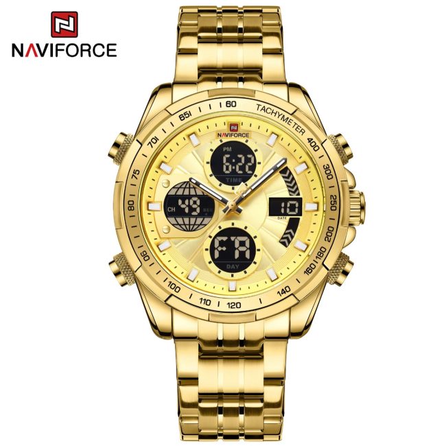 NAVIFORCE 9197 Men's Dual Time Stainless Steel Watch